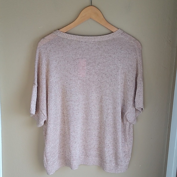 Loft metallic Blush knit Top Size XL New - Picture 6 of 8